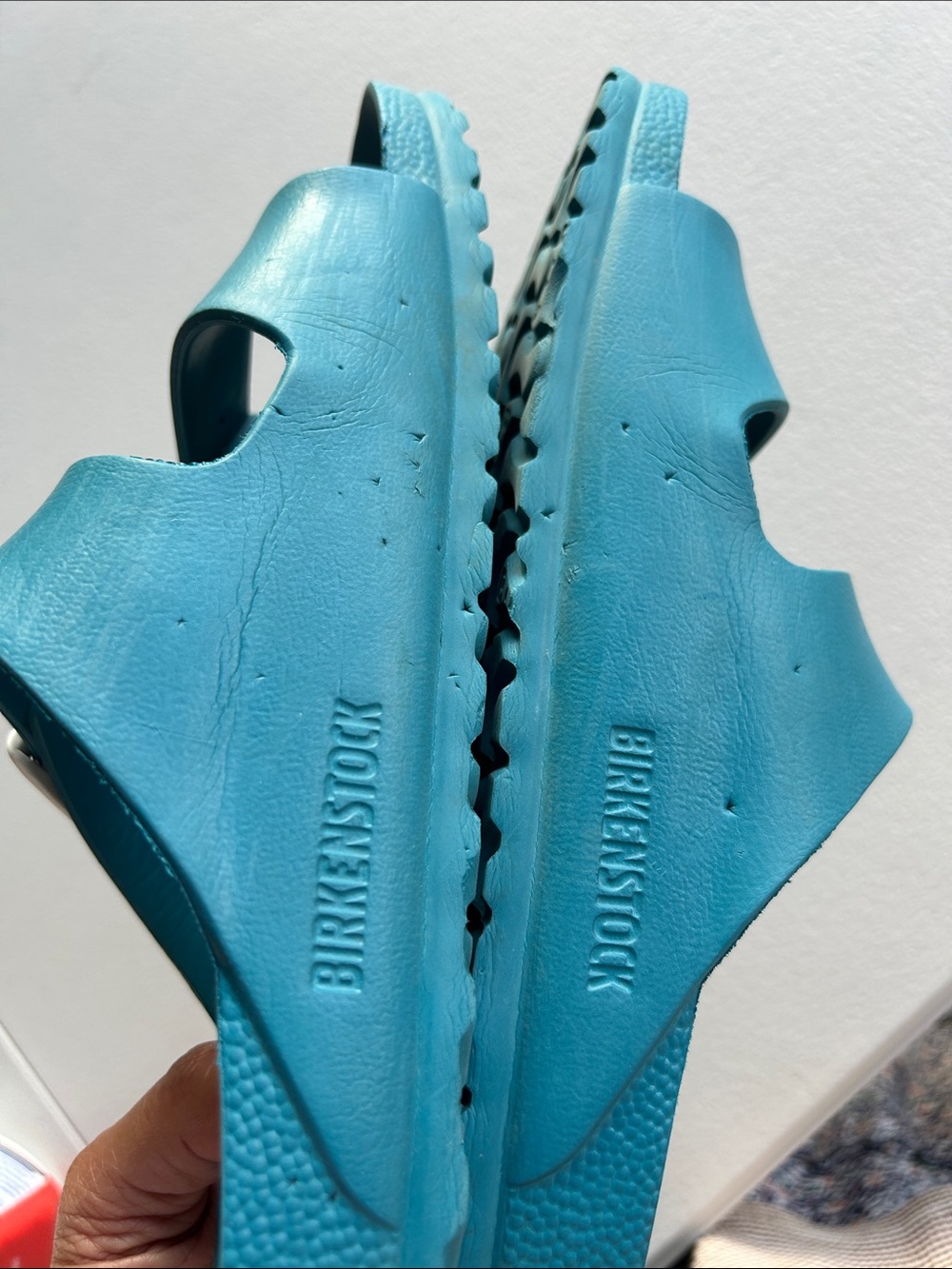 Birkenstock Arizona EVA Slide in Blue with White Buckles 38 - Picture 7 of 7